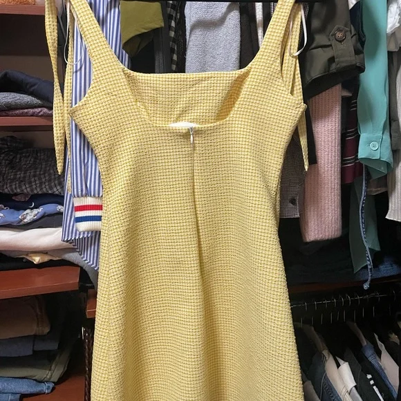 Zara Yellow Gingham Women's Dress - Picture 4 of 5